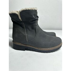 Easy Street Women’s Boots Faux Suede Zipper Fur Lined Size 5 UK/ 7 US